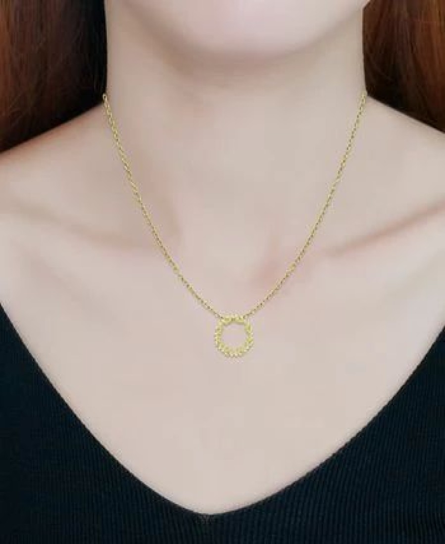 Online * Giani Bernini Cubic Zirconia Circle Mom Pendant Necklace In 18K Gold-Plated Sterling Silver, 16 + 2 Extender, Created For Macy'S Gold Over Silver