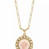 New * 2028 Women'S Floral Stone Necklace Pink