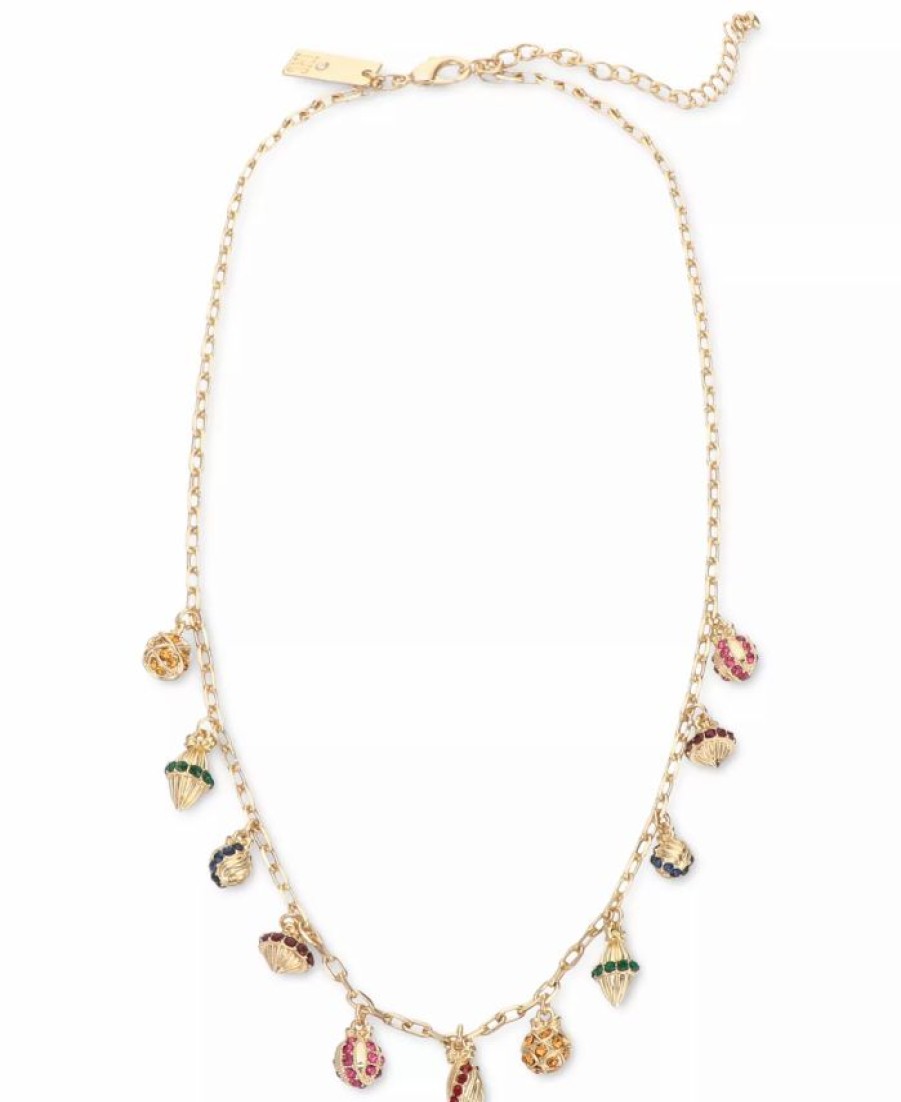 Wholesale * Inc International Concepts Holiday Lane Gold-Tone Multicolor Ornament Shaky Frontal Necklace, 17 + 3 Extender, Created For Macy'S Multi