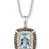 Online * Le Vian Sea Blue Aquamarine (1 Ct. T.W.) & Diamond (1/3 Ct. T.W.) 18 Pendant Necklace In 14K White Gold Aquamarine