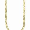 New * Italian Gold Figaro Link 18 Chain Necklace In 14K Gold Gold