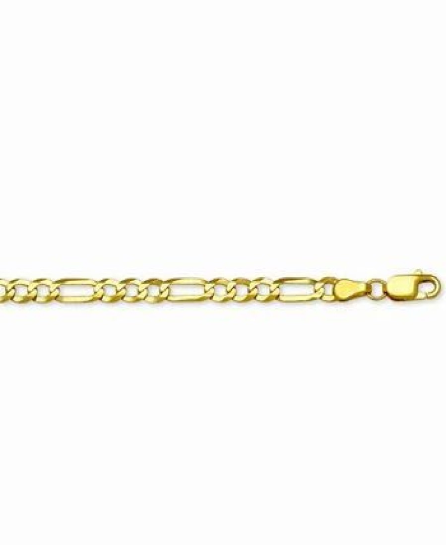 New * Italian Gold Figaro Link 18 Chain Necklace In 14K Gold Gold