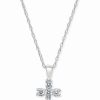 Best * Macy'S Diamond Baby Cross 18 Pendant Necklace (1/5 Ct. T.W.) In 14K White, Yellow Or Rose Gold