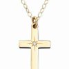 Wholesale * Macy'S Children'S 15 Diamond Accent Cross Pendant In 14K Gold No Color