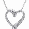 Best * Macy'S Created White Sapphire (3/4 Ct. T.W.) Sterling Silver, Heart Necklace White