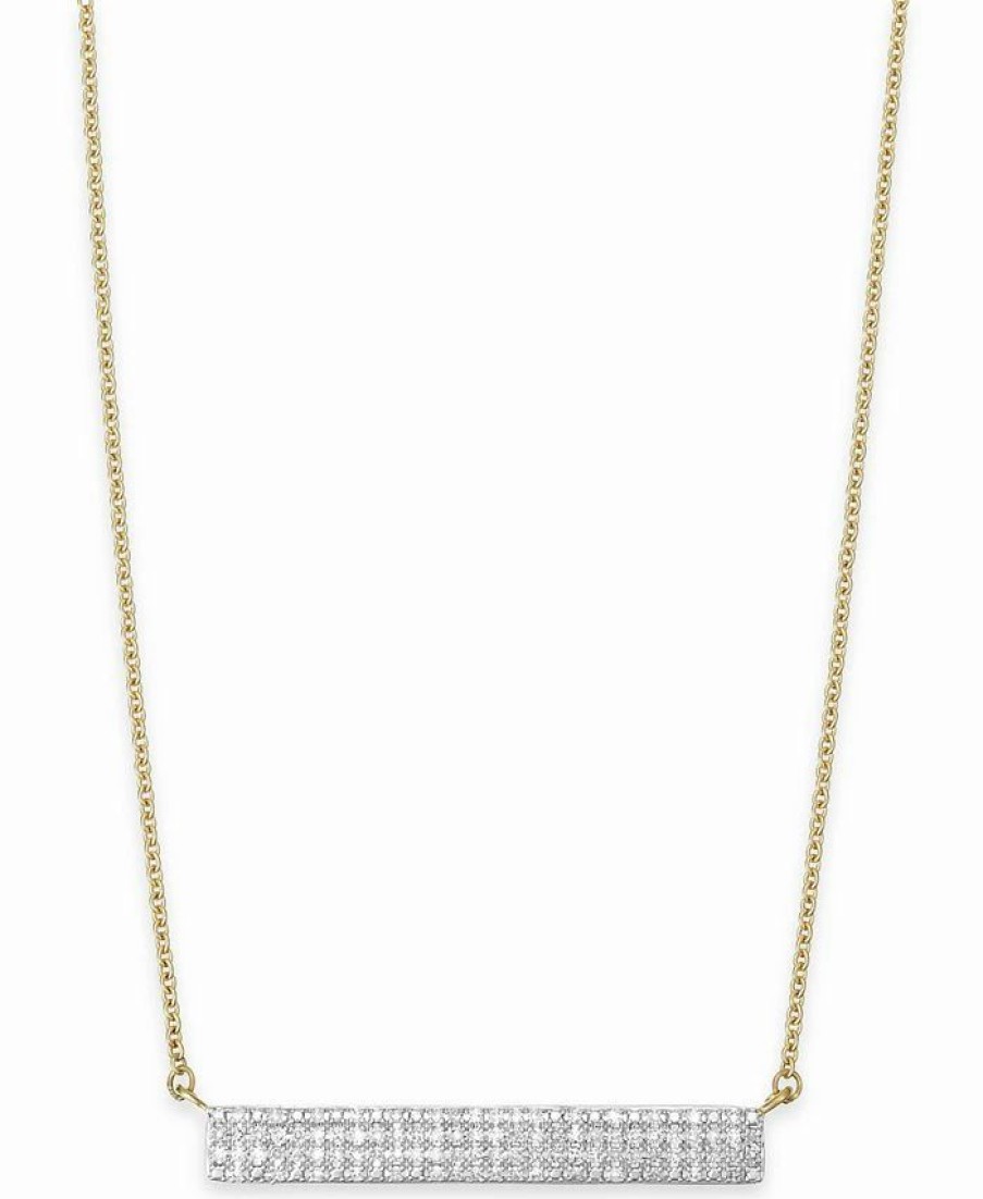 Best * Wrapped Diamond Horizontal Bar Cluster Necklace (1/4 Ct. T.W.) In 10K White Gold Or 10K Gold, Created For Macy'S Yellow Gold