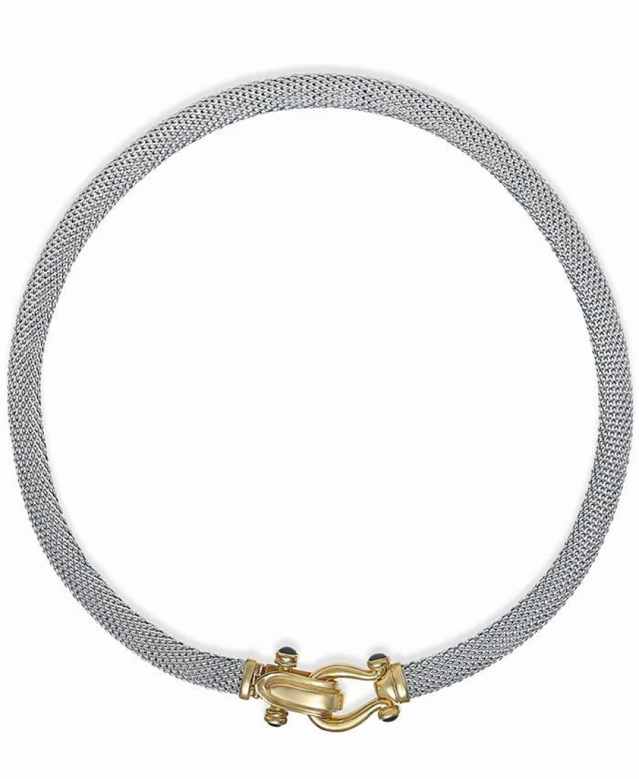 Wholesale * Italian Gold Rounded Mesh Collar Necklace In 14K Gold Over Sterling Silver Two-Tone