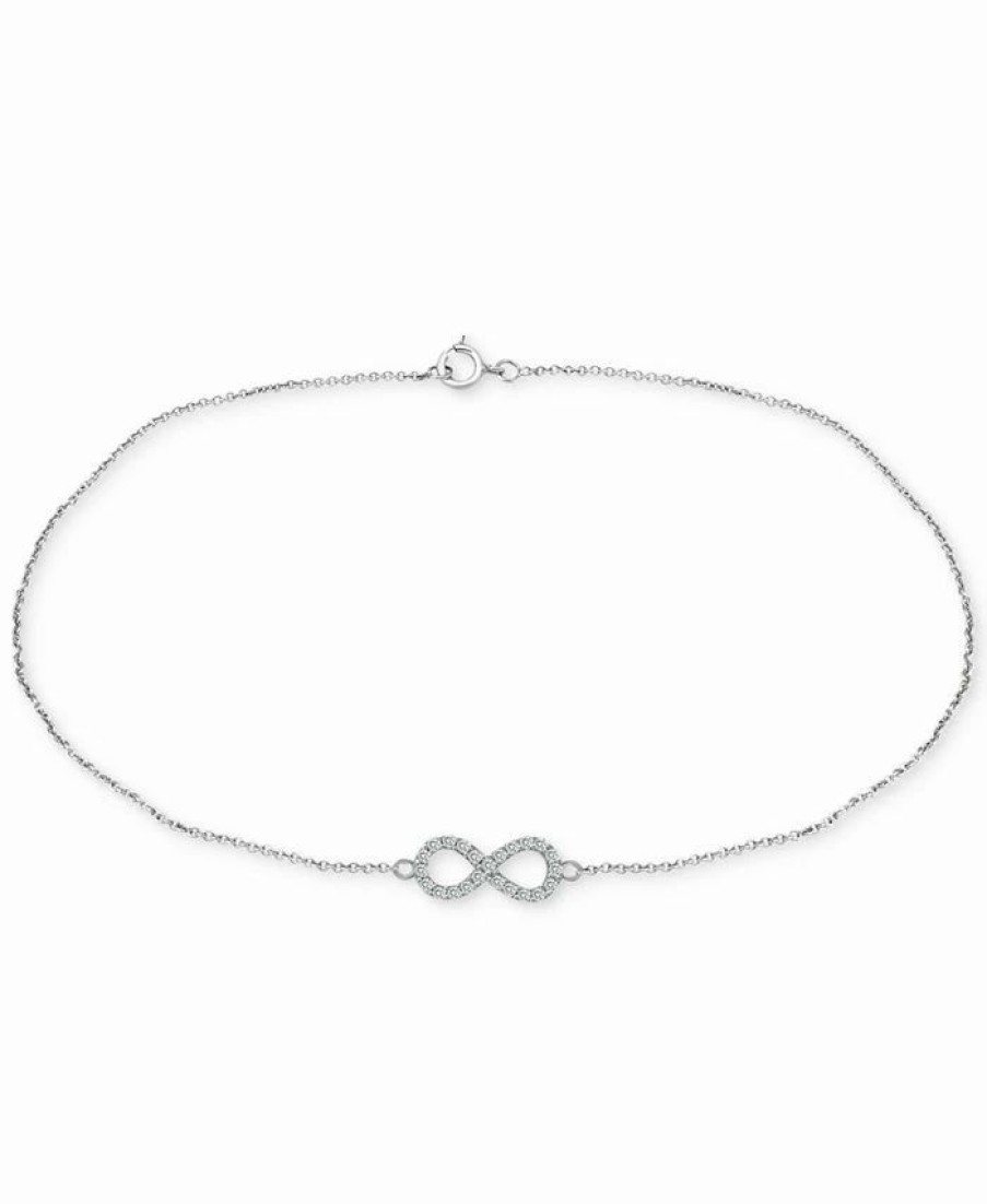 Online * Giani Bernini Cubic Zirconia Infinity Ankle Bracelet In Sterling Silver, Created For Macy'S Silver