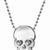 Online * Alex Woo Love Skull Beaded Pendant Necklace In Sterling Silver Silver