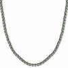 Online * Macy'S En'S Flat Box Link 24 Chain Necklace In Stainless Steel Stainless Steel