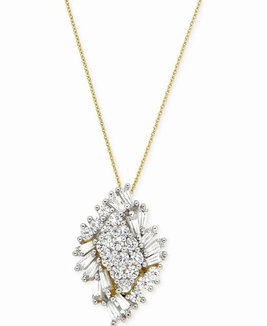 Clearance * Wrapped In Love Diamond Cluster Pendant Necklace (1 Ct. T.W.) In 14K Gold, Created For Macy'S Yellow Gold