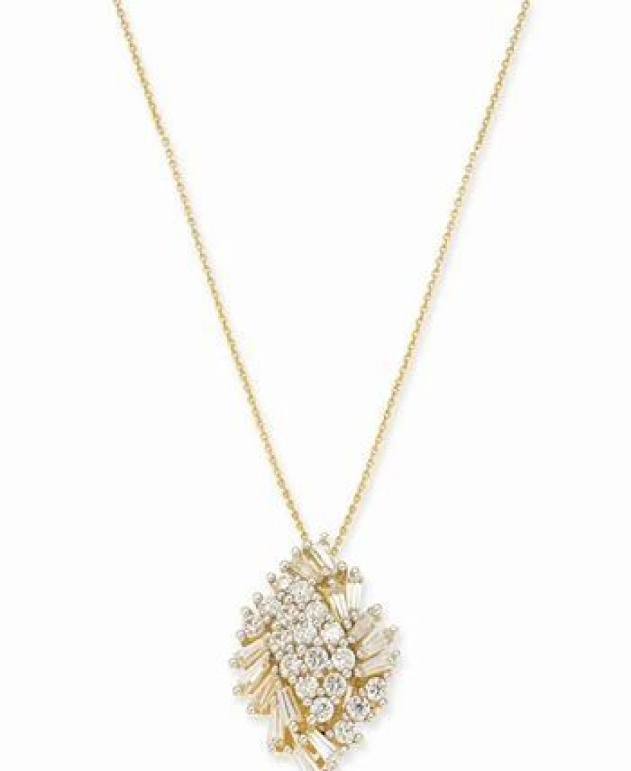 Clearance * Wrapped In Love Diamond Cluster Pendant Necklace (1 Ct. T.W.) In 14K Gold, Created For Macy'S Yellow Gold