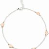 Online * Giani Bernini Two-Tone Heart Anklet In Sterling Silver And 18K Rose Gold-Plate, Created For Macy'S Two-Tone