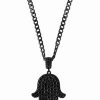 Online * Effy Collection Men'S Black Spinel Hamsa Hand 24 Pendant Necklace In Black Pvd-Plated Sterling Silver Black