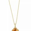 Best * Effy Collection Citrine (5-1/6 Ct.T.W.) & Diamond (1/10 Ct. T.W.) Clover 18 Pendant Necklace In 14K Gold Citrine