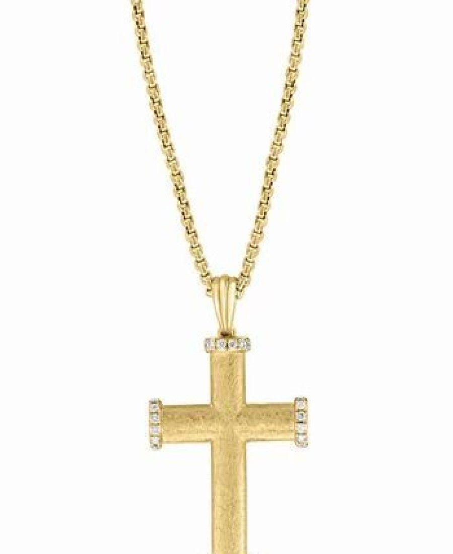 Online * Effy Collection Diamond Cross 18 Pendant Necklace (1/4 Ct. T.W.) In 14K Gold Yellow Gold