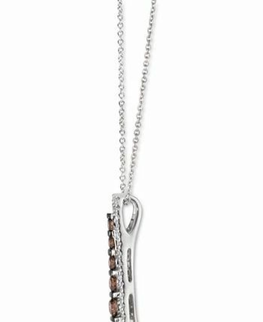 Online * Le Vian Chocolate Diamond (1/3 Ct. T.W.) & Nude Diamond (1/8 Ct. T.W.) Ladder Pendant Necklace In 14K White Gold, 18 +2 White Gold