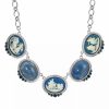 Online * 2028 Silver-Tone Chariot Cameo And Montana Stones Adj Necklace, 16 + 3 Blue