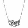 New * 2028 Horse Heads Necklace Silver-Tone