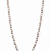 Clearance * Macy'S Pink Cultured Freshwater Pearl 5-8Mm And Cubic Zirconia Accent Necklace In Sterling Silver, 18 Pink