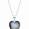 Online * Macy'S Black Mother-Of-Pearl Heart 18 Pendant Necklace In Sterling Silver Sterling Silver