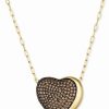 New * Godiva X Le Vian Chocolate Diamond Pave Heart Pendant Necklace (2-3/8 Ct. T.W.) In 14K Gold, 17 + 2 Extender 14K Honey Gold Necklace