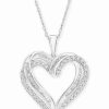 Hot * Macy'S Diamond Heart Pendant 18 Necklace (1/2 Ct. T.W.) In 10K White, Yellow Or Rose Gold.