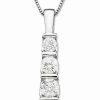 New * Macy'S Three-Stone Diamond Pendant Necklace In 14K White Gold Or 14K Yellow Gold (1/2 Ct. T.W.)