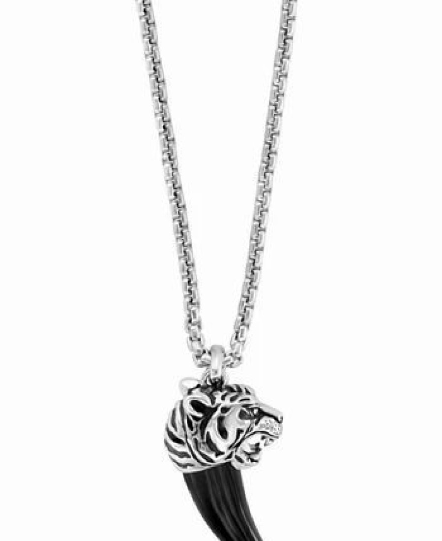 Best * Effy Collection Men'S Onyx Claw Tiger 22 Pendant Necklace In Sterling Silver Sterling Silver