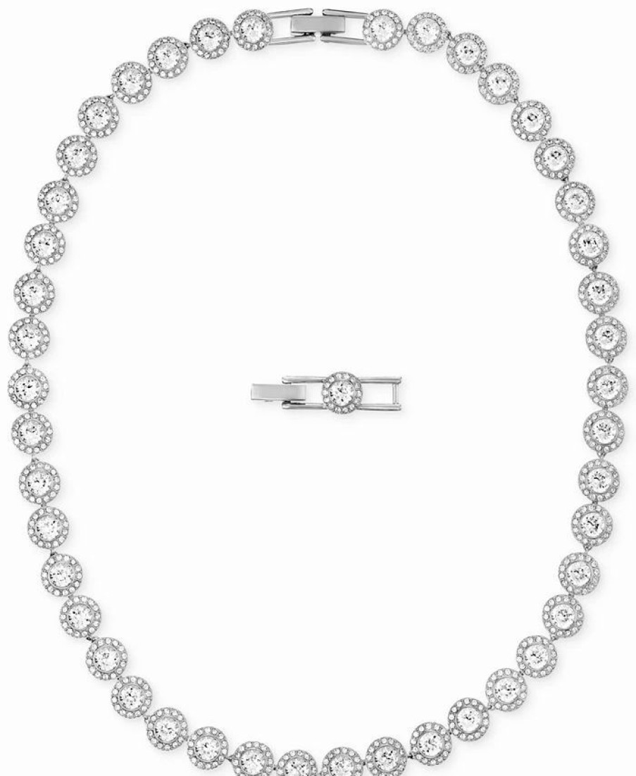 Wholesale * Swarovski Rhodium-Plated Crystal All-Around Necklace No Color