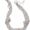 Online * Charter Club Silver-Tone Multi-Chain Knotted Statement Necklace, 17 + 2 Extender, Created For Macy'S Silver