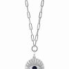 Hot * Effy Collection Sapphire (1/5 Ct. T.W.) & Diamond (3/8 Ct. T.W.) Evil Eye 16 Pendant Necklace In Sterling Silver Sapphire