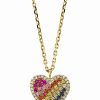 Wholesale * Effy Collection Multi-Sapphire (1/2 Ct. T.W.) & Diamond (1/5 Ct. T.W.) Heart Pendant Necklace In 14K Gold, 18 + 1-1/4 Extender Multicolor Sapphire/ Gold