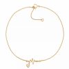 New * Macy'S Diamond Accent Heartbeat Anklet In 14K Rose Gold-Plated Sterling Silver, 9 + 1 Extender 14K Rose Gold-Plated Sterling Silver