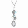 New * 2028 Silver-Tone Mother Of Pearl Charm Necklace White