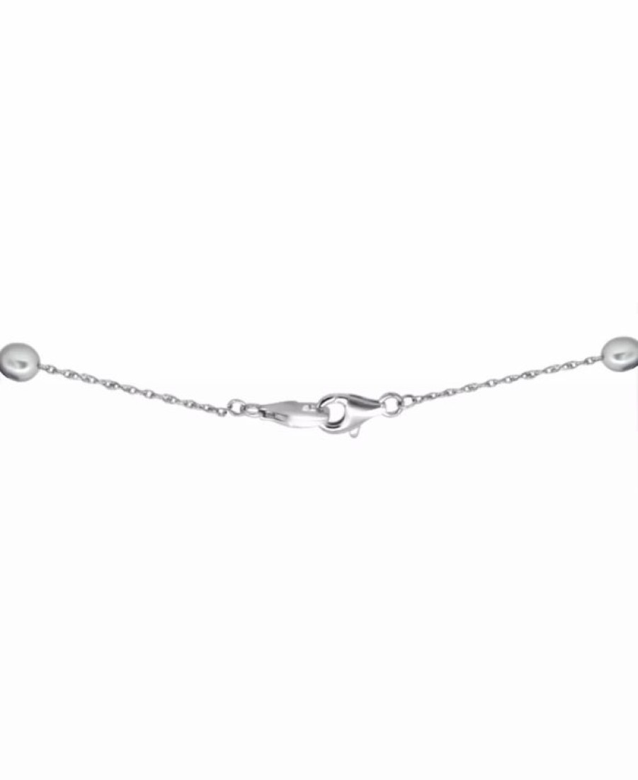 New * Effy Collection Gray Cultured Freshwater Pearl (5Mm) 24 Statement Necklace In Sterling Silver Sterling Silver