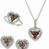 Hot * Le Vian Chocolate Diamond & Nude Diamond Heart Collection In 14K White Gold