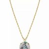 Wholesale * 2028 Gold-Tone Porcelain Pendant Necklace 16 Adjustable Purple