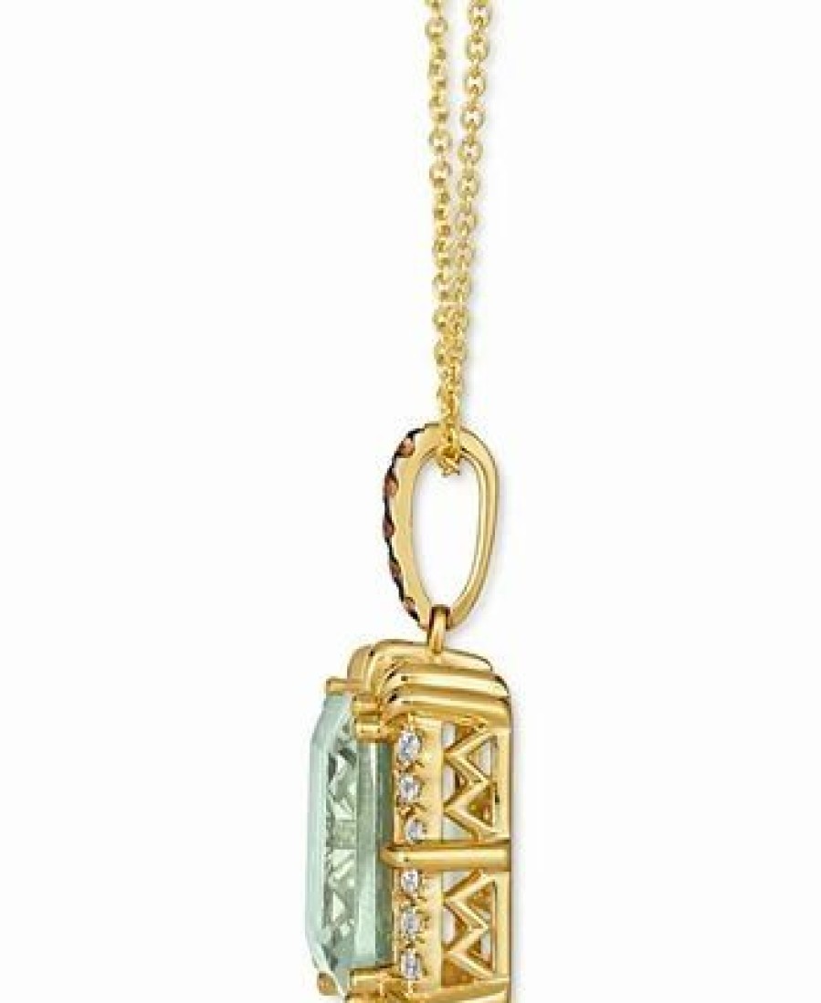 Wholesale * Le Vian Mint Julep Quartz (3-3/4 Ct. T.W.) & Diamond (1/3 Ct. T.W.) Adjustable 20 Pendant Necklace In 14K Gold Mint Julep Quartz