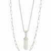 Hot * Sterling Forever Cubic Zirconia Nerissa Layered Necklace Silver-Tone