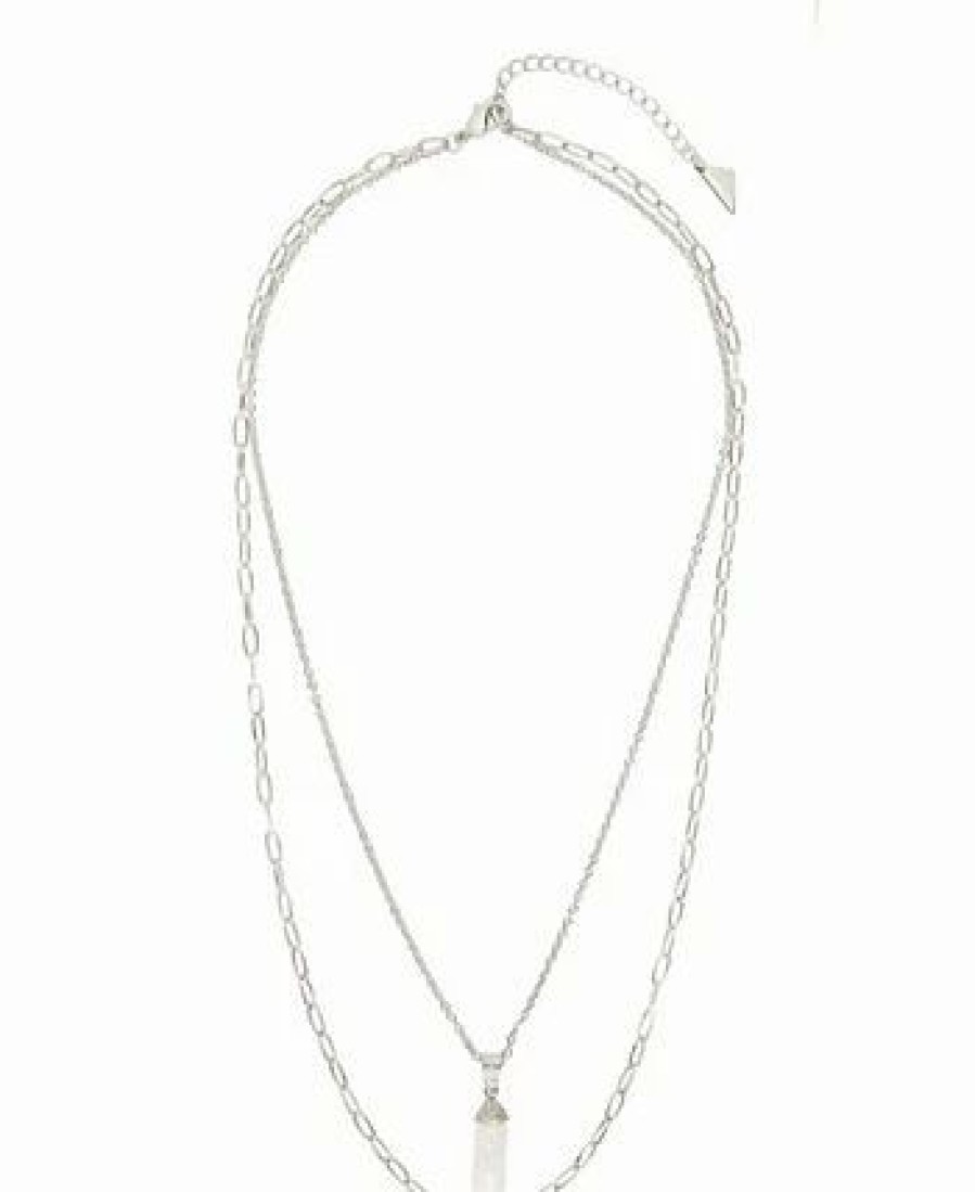 Hot * Sterling Forever Cubic Zirconia Nerissa Layered Necklace Silver-Tone