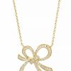 New * Effy Collection Diamond Bow 18 Pendant Necklace (1/4 Ct. T.W.) In 14K Gold Yellow Gold