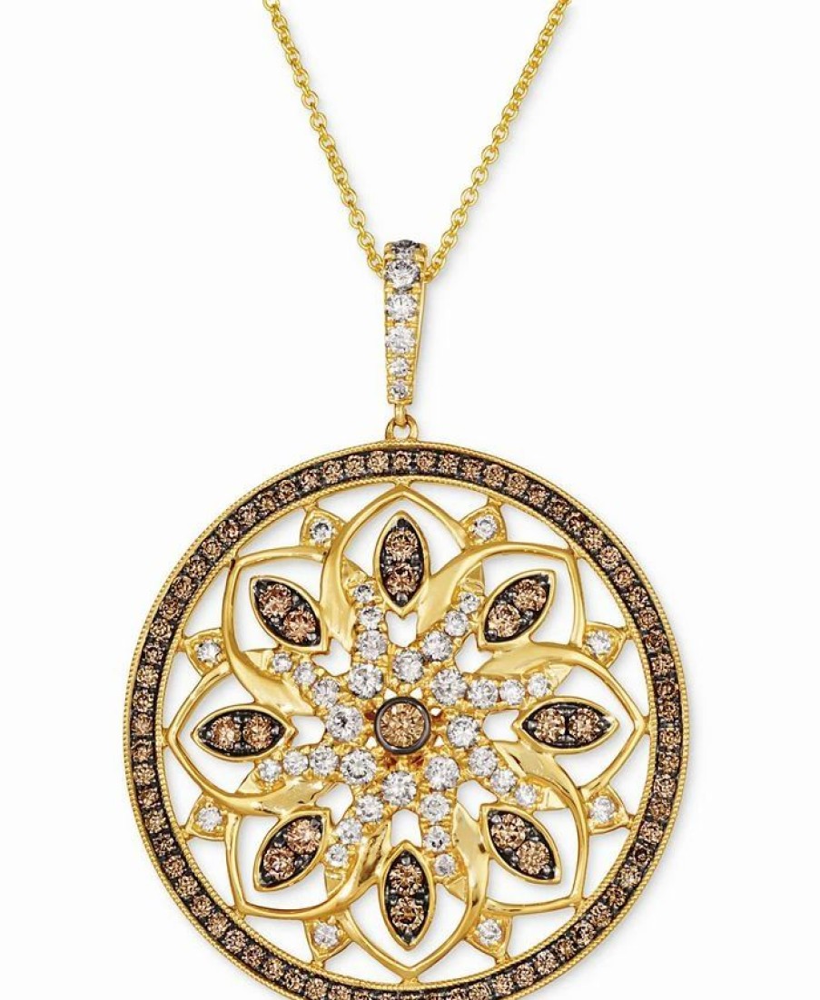 Clearance * Le Vian Chocolate Diamond (3/4 Ct. T.W.) & Nude Diamond (1 Ct. T.W.) Mandala 18 Pendant Necklace In 14K Gold 14K Honey Gold Pendant