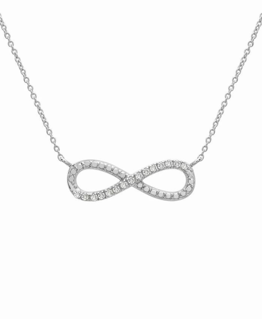 Best * Macy'S Diamond Infinity 18 Pendant Necklace (1/10 Ct. T.W.) In Sterling Silver Sterling Silver