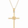 Hot * Macy'S Polished Cross 18 Pendant Necklace In 14K Gold Yellow Gold