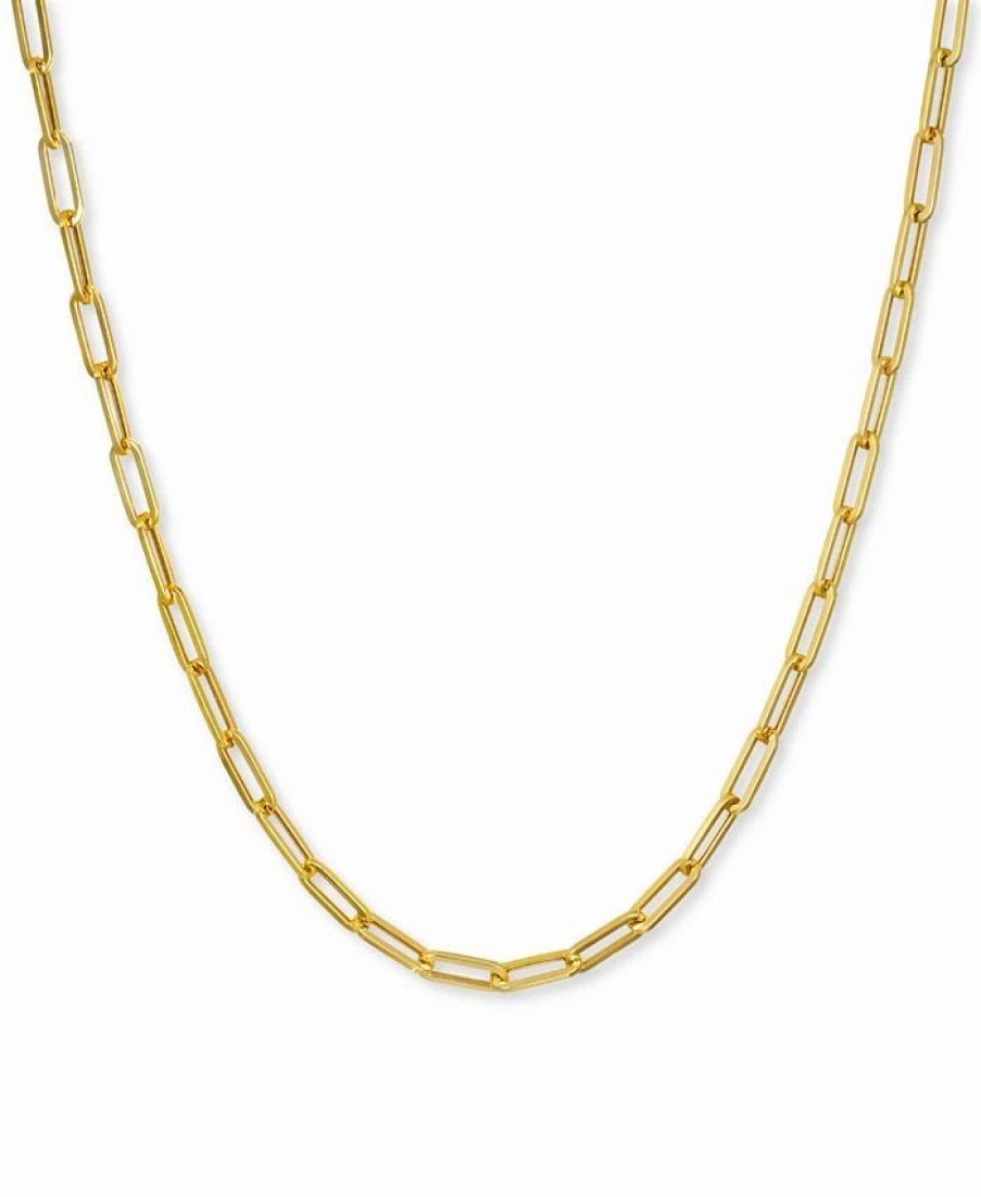 Hot * Italian Gold Paperclip Link 16 Chain Necklace In 14K Gold Yellow Gold