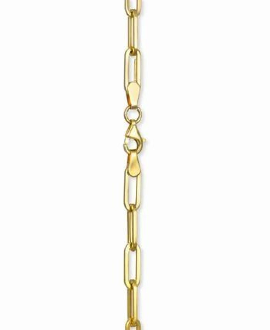 Hot * Italian Gold Paperclip Link 16 Chain Necklace In 14K Gold Yellow Gold