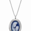 Clearance * Macy'S Other & Infant Cameo Locket 18 Pendant Necklace In Sterling Silver Sterling Silver