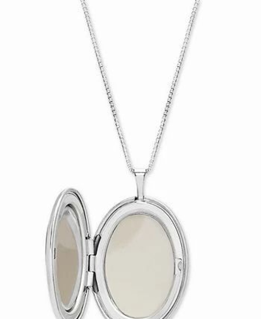 Clearance * Macy'S Other & Infant Cameo Locket 18 Pendant Necklace In Sterling Silver Sterling Silver