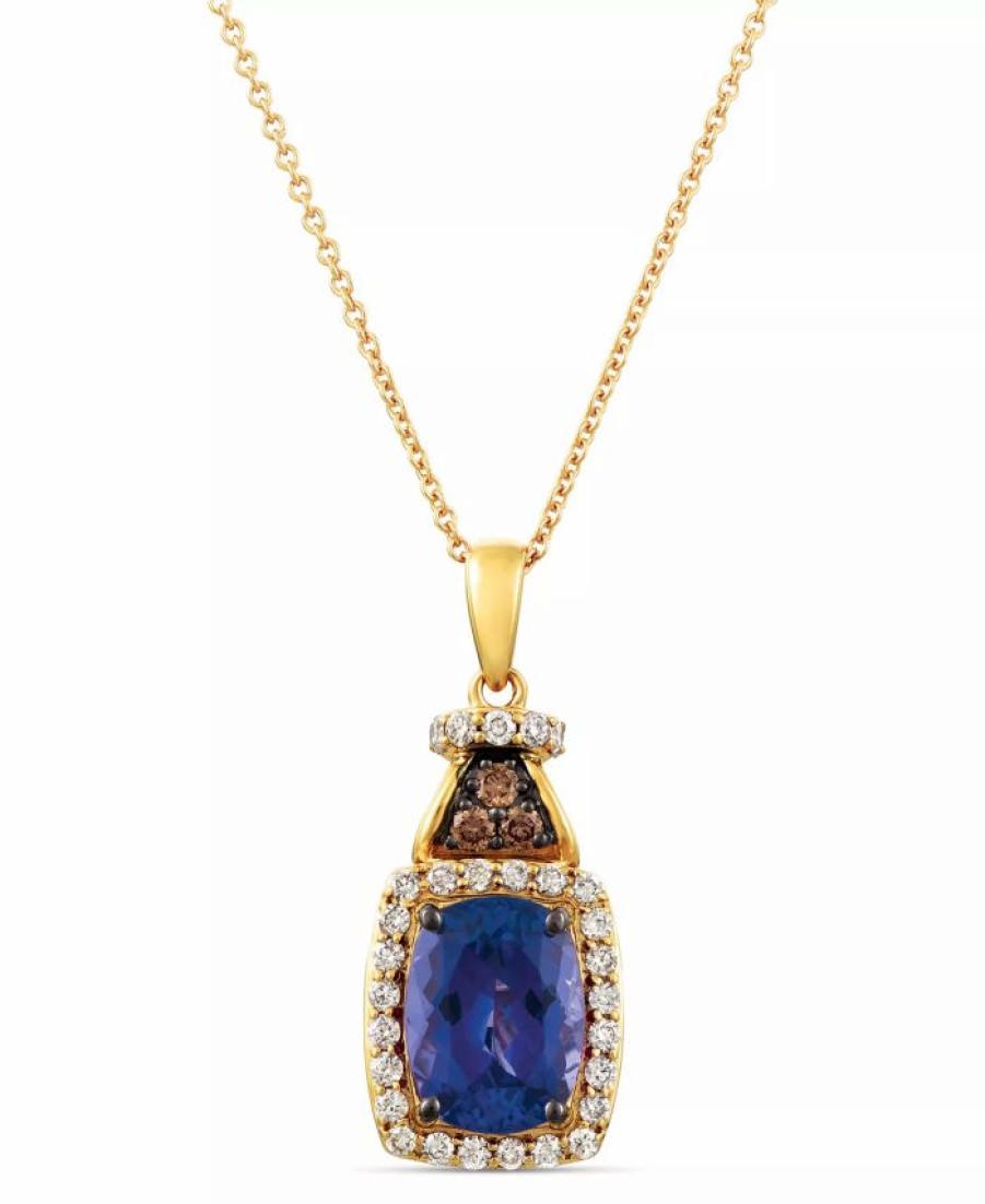 Wholesale * Le Vian Blueberry Tanzanite (2 Ct. T.W.) & Diamond (1/3 Ct. T.W.) 18 Pendant Necklace In 14K Gold Tanzanite